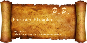 Parison Piroska névjegykártya
