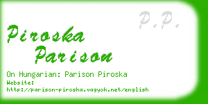 piroska parison business card
